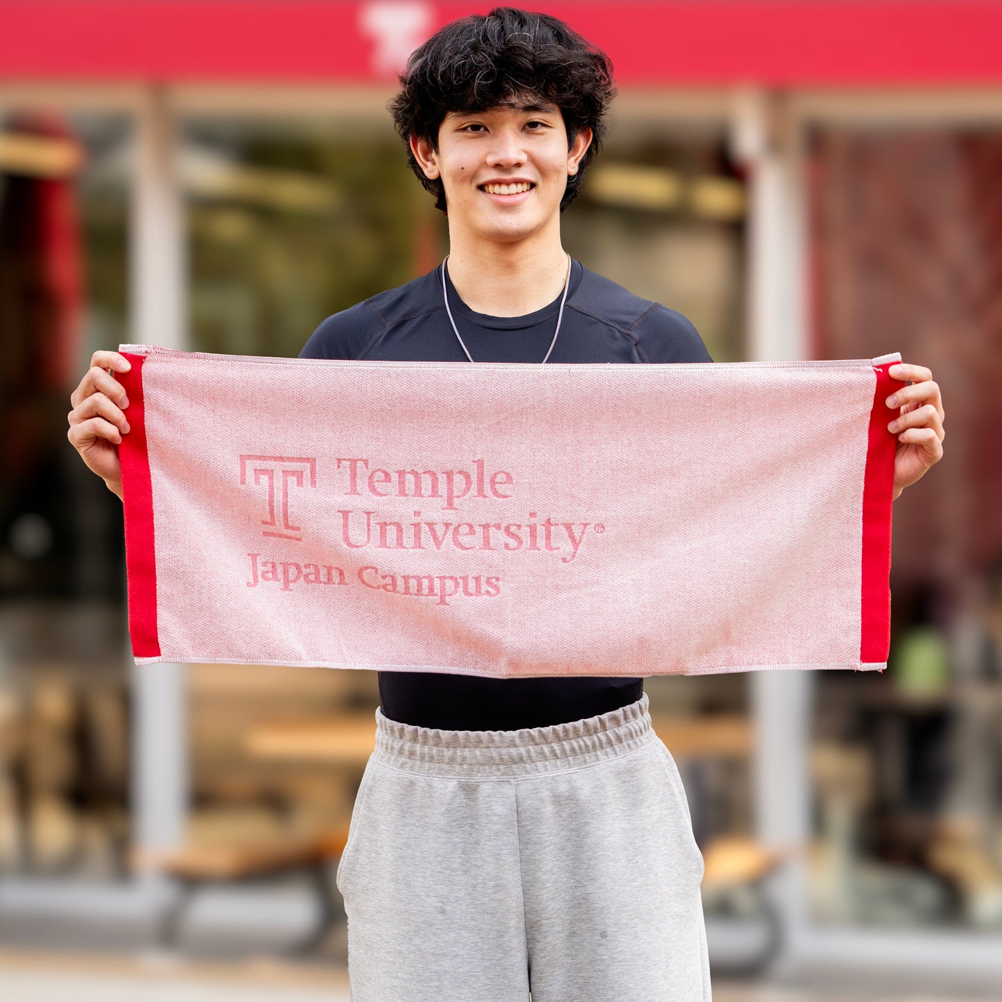 TUJ Cherry Red Sports Gym Towel