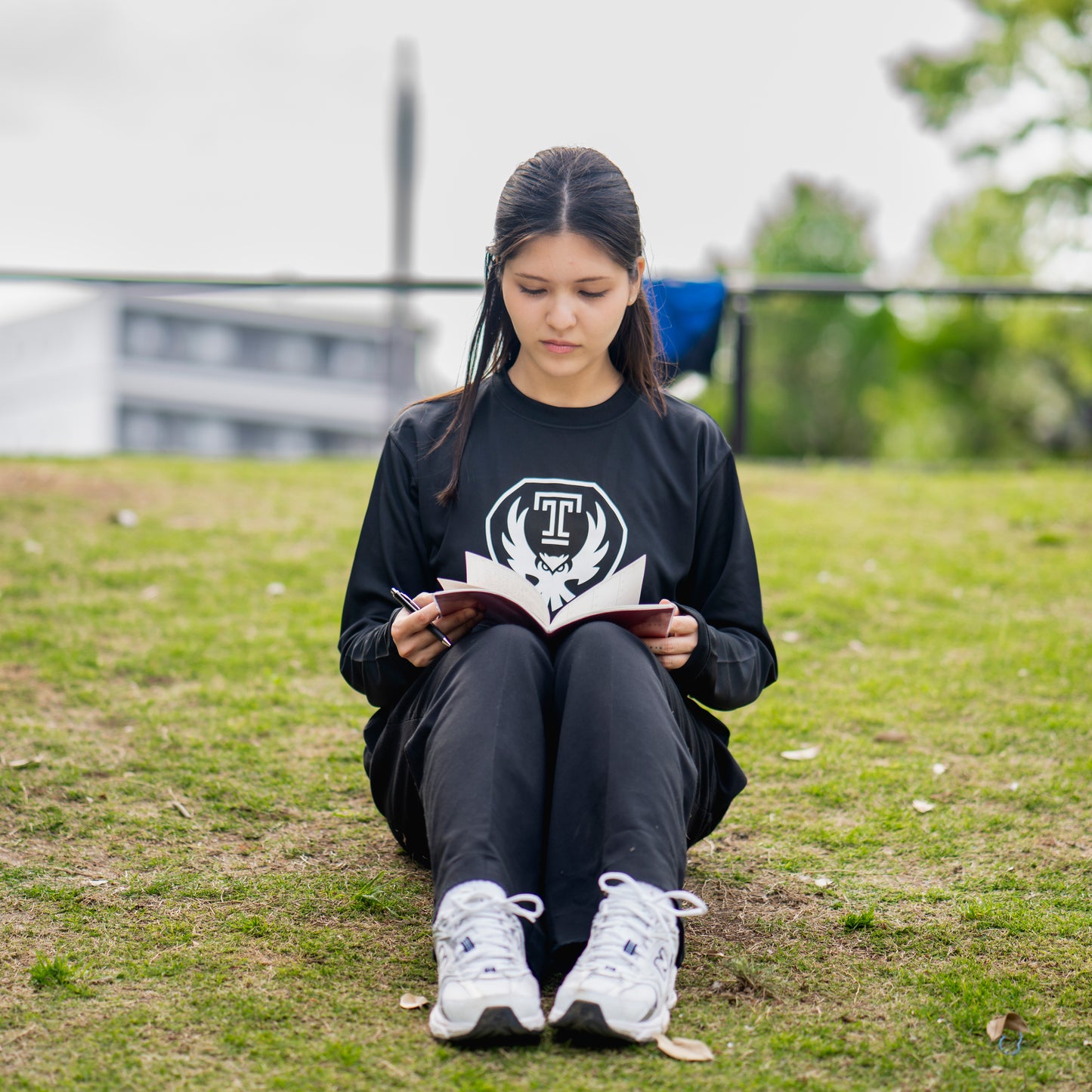 TUJ Long Sleeve T-Shirt Shield Design Black