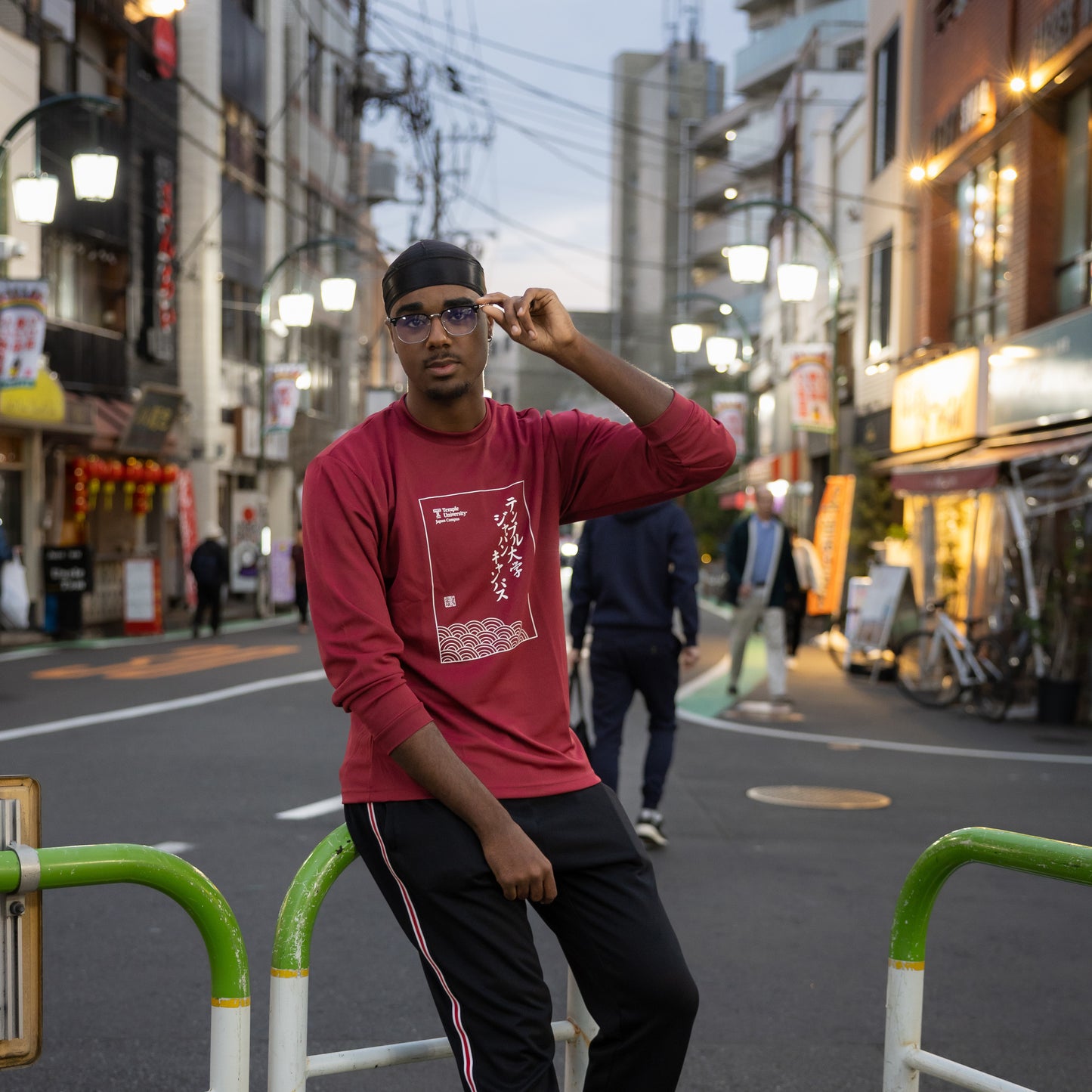 TUJ Katakana Cherry Red Long Sleeve T-Shirt Unisex