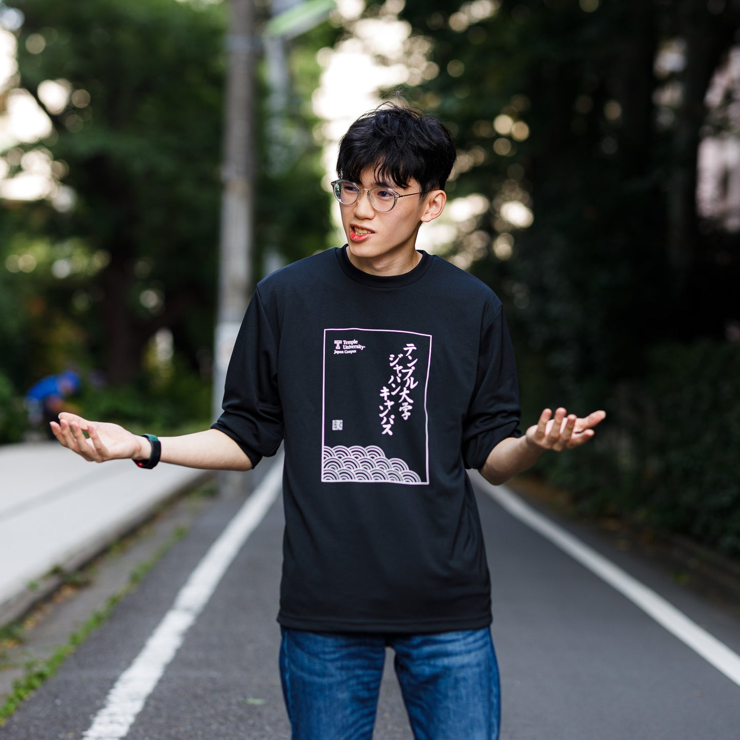 TUJ Katakana Black Long Sleeve T-Shirt Unisex